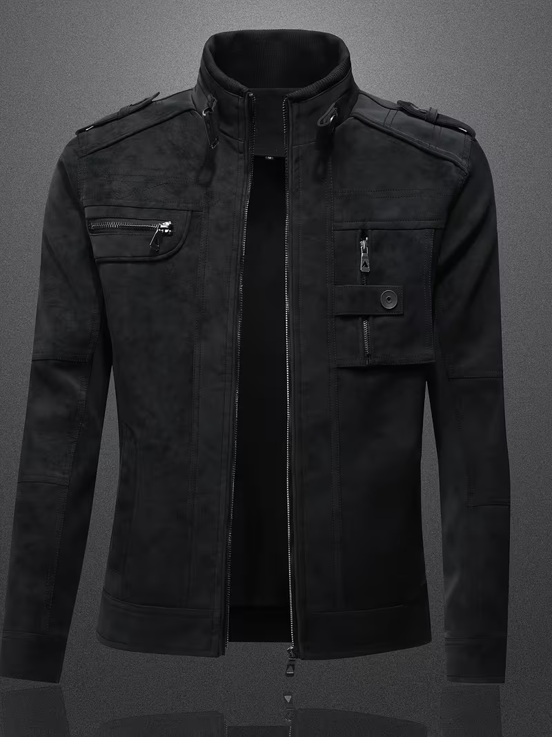 Men's Rugged Suede-Look Moto Jacket