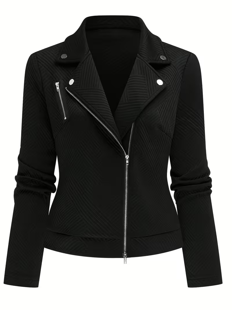 Women's Chic Zip-Up Biker Jacket