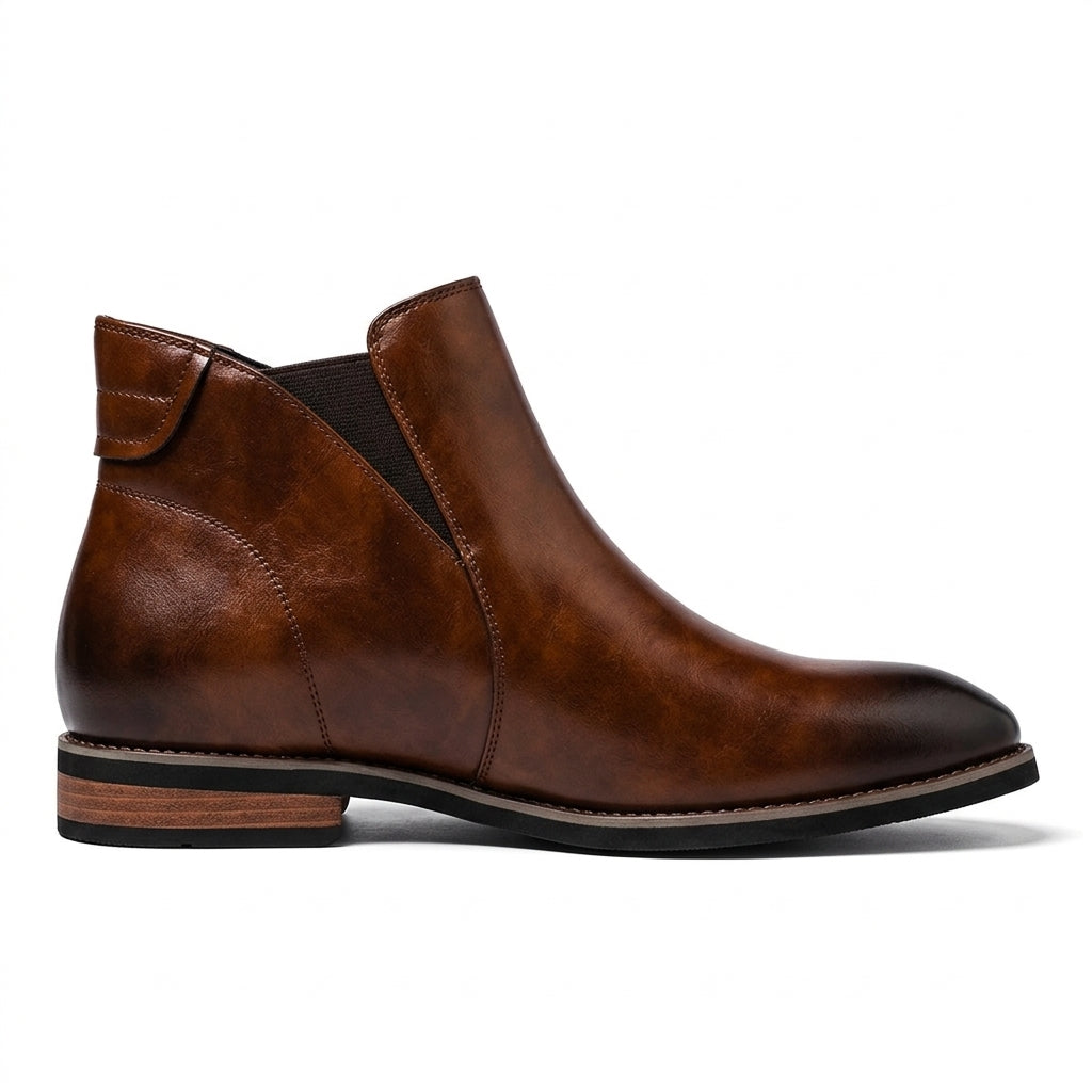 Men's Polished Leather Chelsea Boots