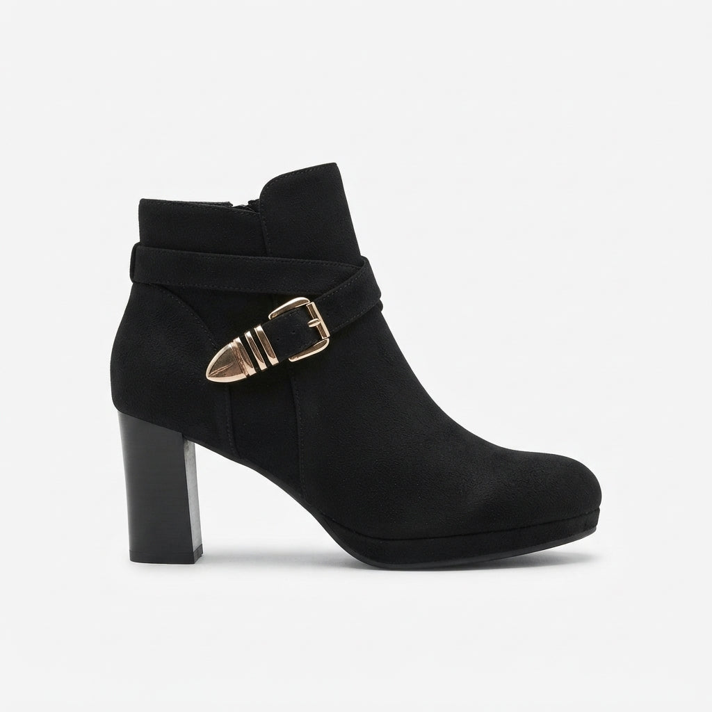 Women's Elegant Suede Heeled Ankle Boots