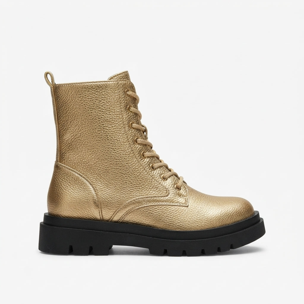 Women's Polished Platform Combat Boots