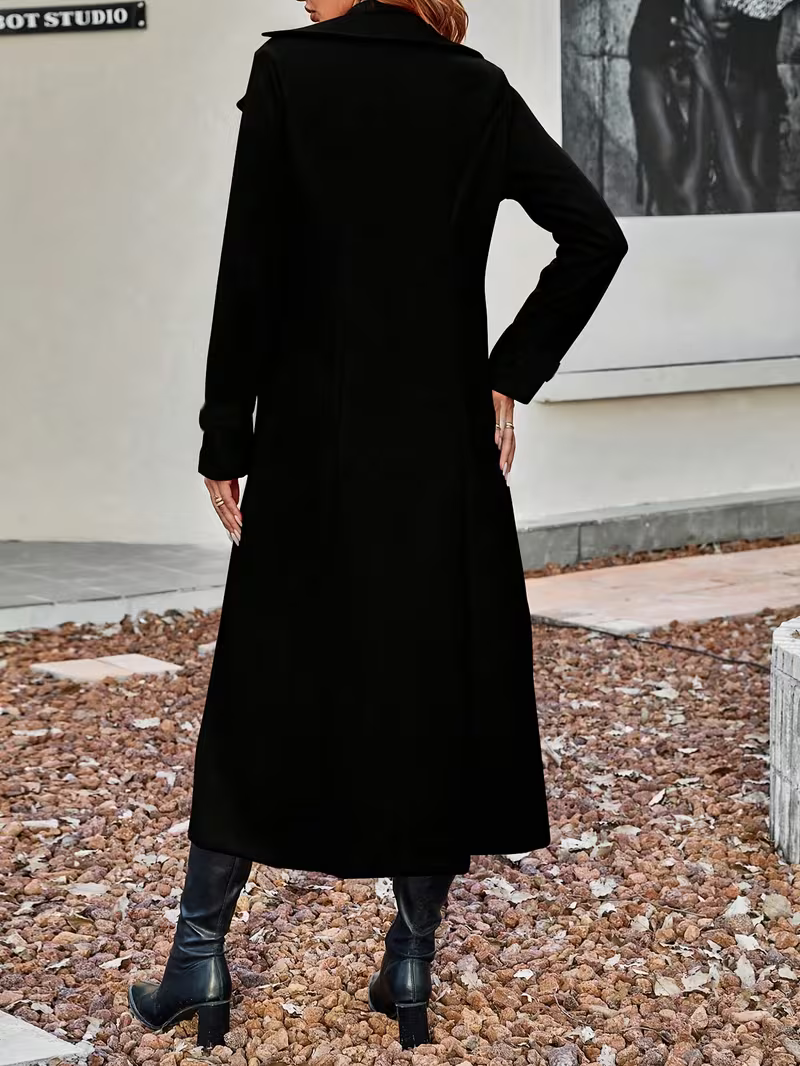 Women's Elegant Double-Breasted Longline Coat