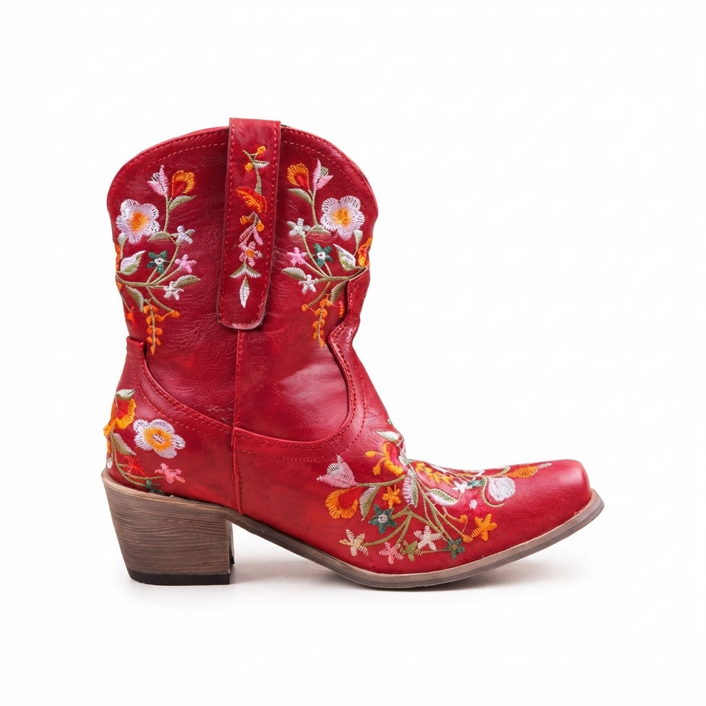 Women's Charming Heeled Ankle Cowboy Boots