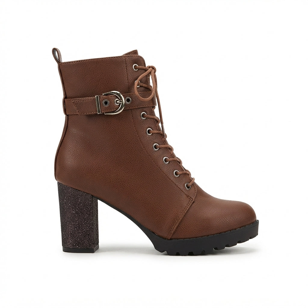 Women's Chic Heeled Combat Ankle Boots