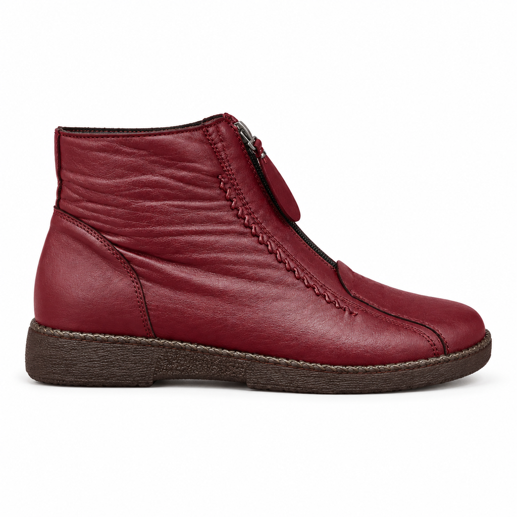 Women's Fleece-Lined Leather Ankle Boots