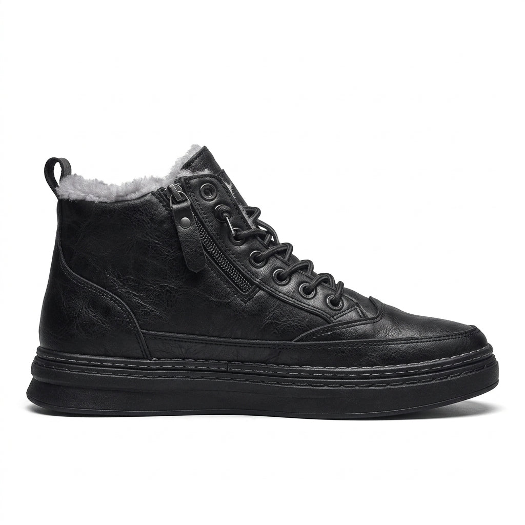 Men's Rugged Leather Platform Ankle Boots