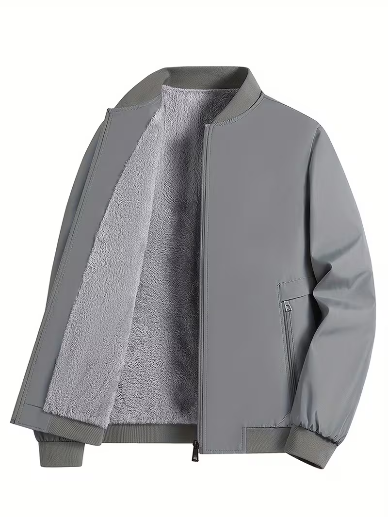 Men's Relaxed Fleece-Lined Bomber Jacket