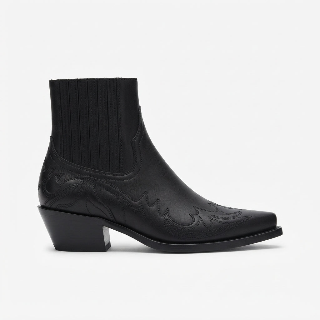 Women's Leather Cowboy Ankle Boots