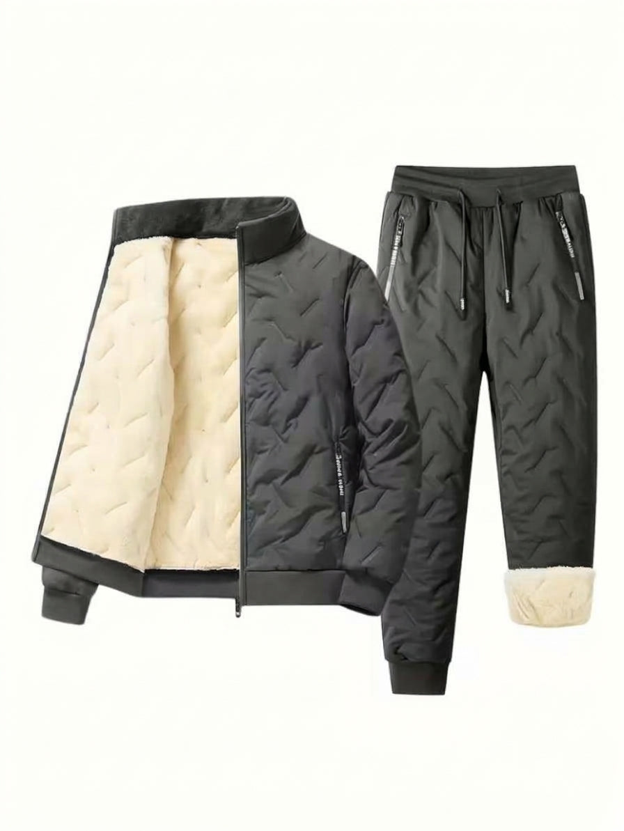 Men's Cosy Fleece-Lined Jacket and Jogger Set