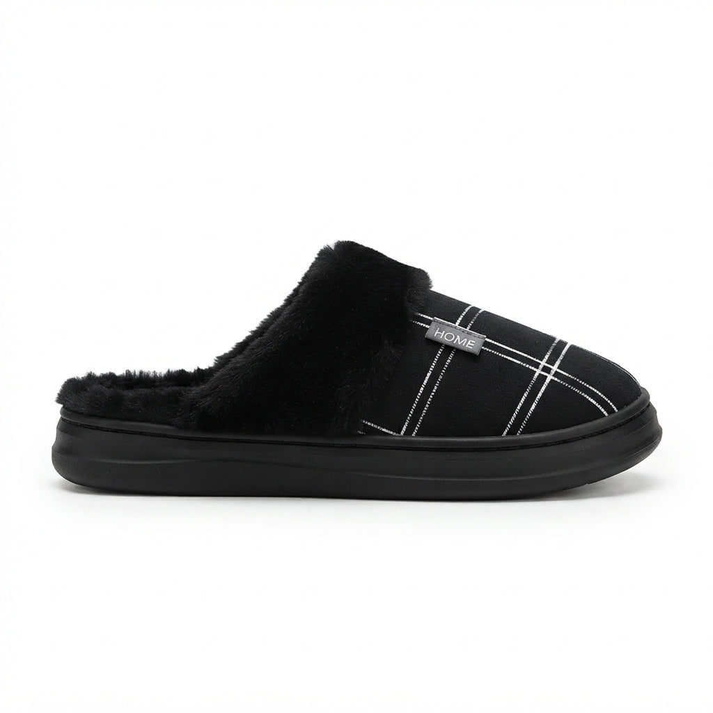 Men's Cosy Plaid House Slippers