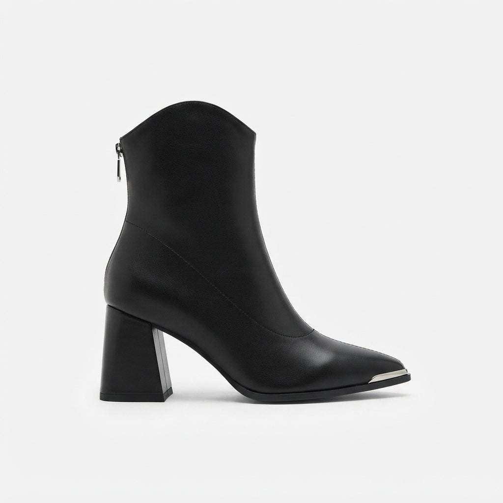 Women's Sleek Pointed Toe Heeled Ankle Boots
