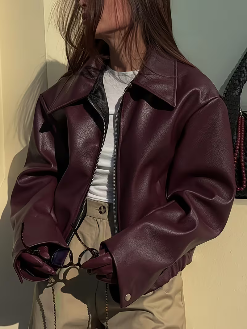 Women's Chic Oversized Biker Leather Jacket