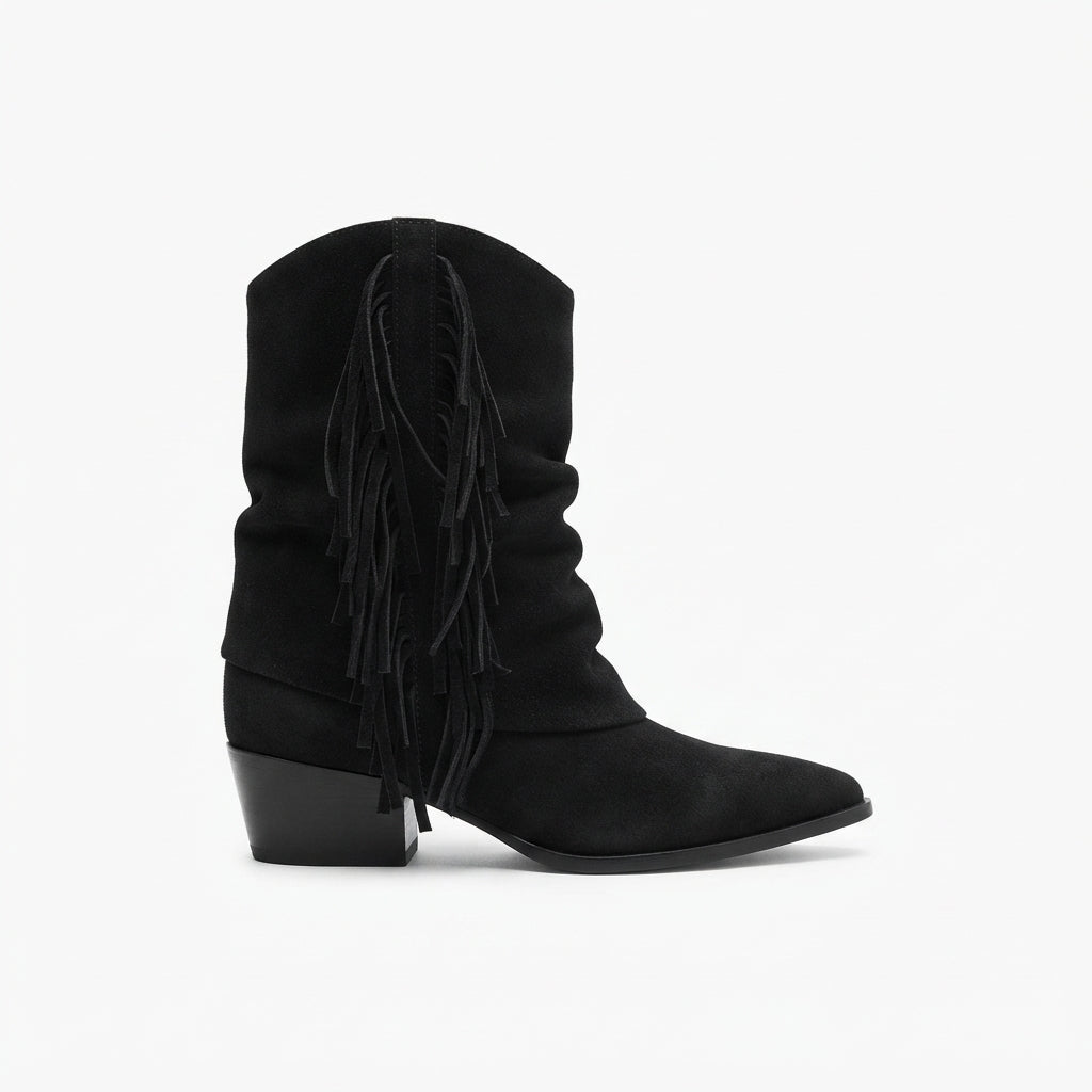 Women's Suede Slouch Cowboy Boots