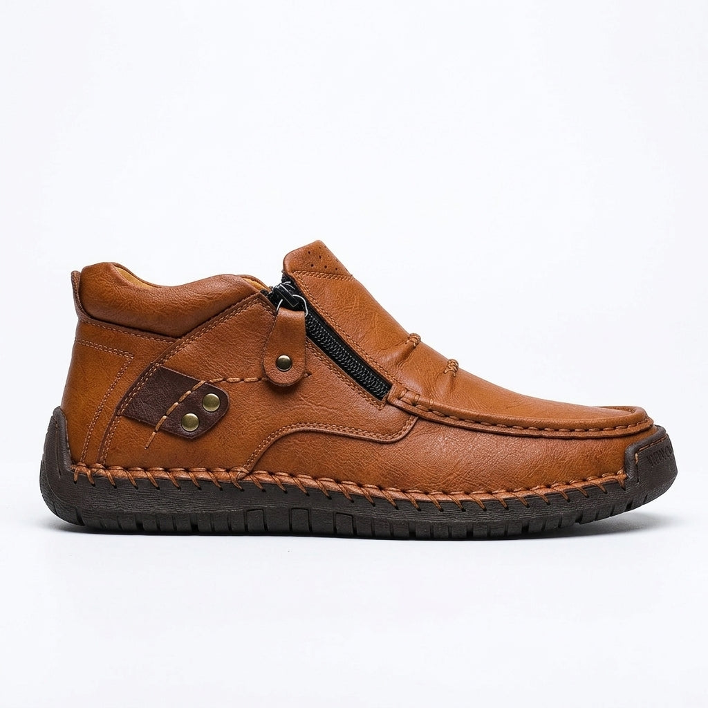 Men's Easygoing Leather Ankle Boots