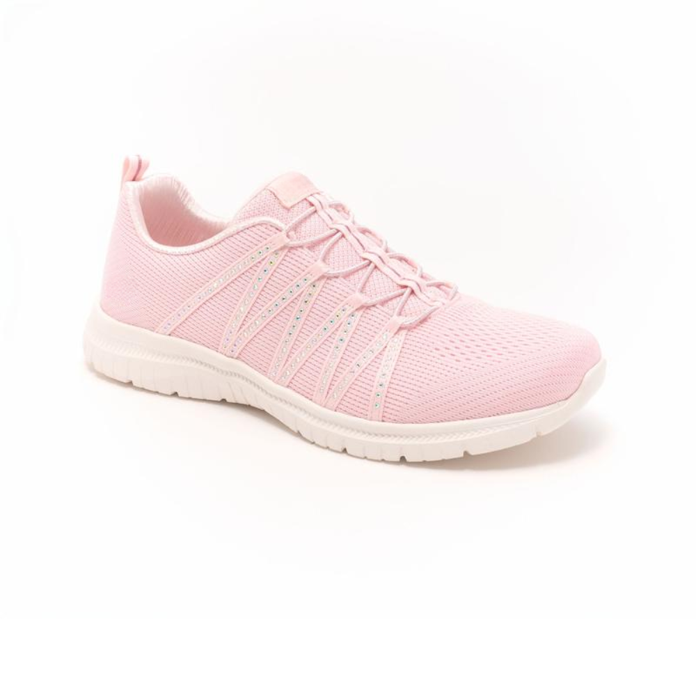 Women's Knit Sparkle Sneakers – Lightweight Slip On Comfort Trainers