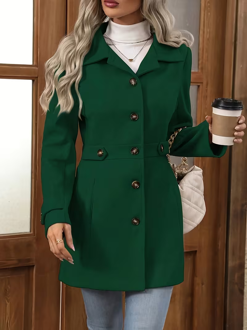 Women's Elegant Belted Longline Coat