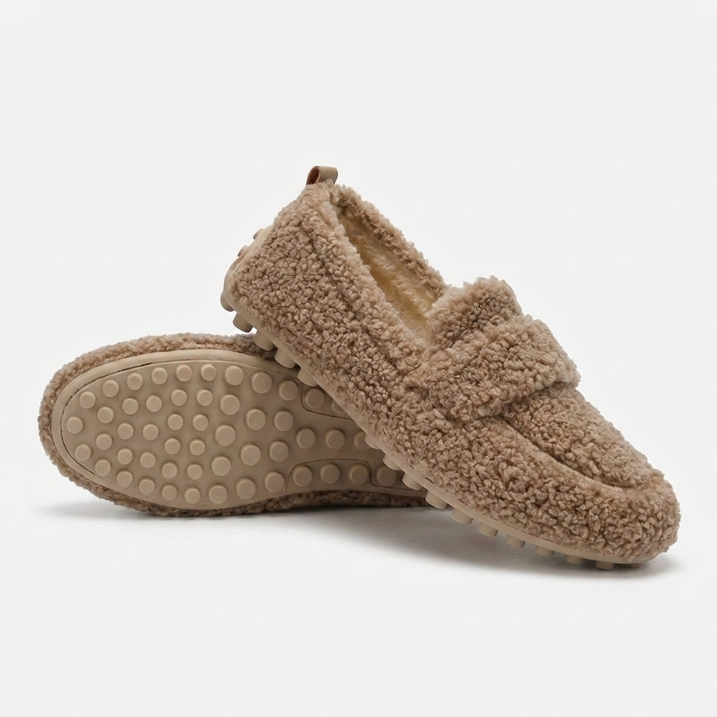 Women's Shearling Loafers – Cozy Fleece Slip On Comfort Shoes