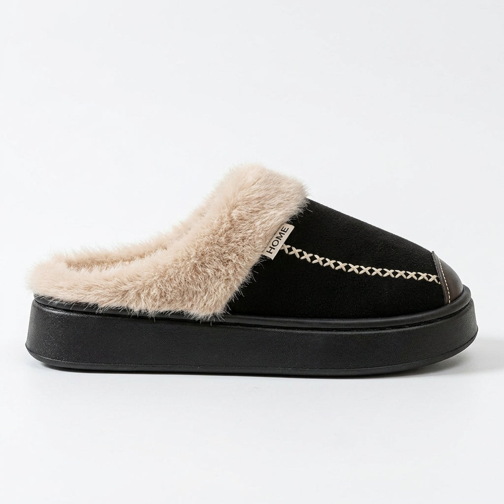 Women's Cosy Fleece-Lined Platform Slippers