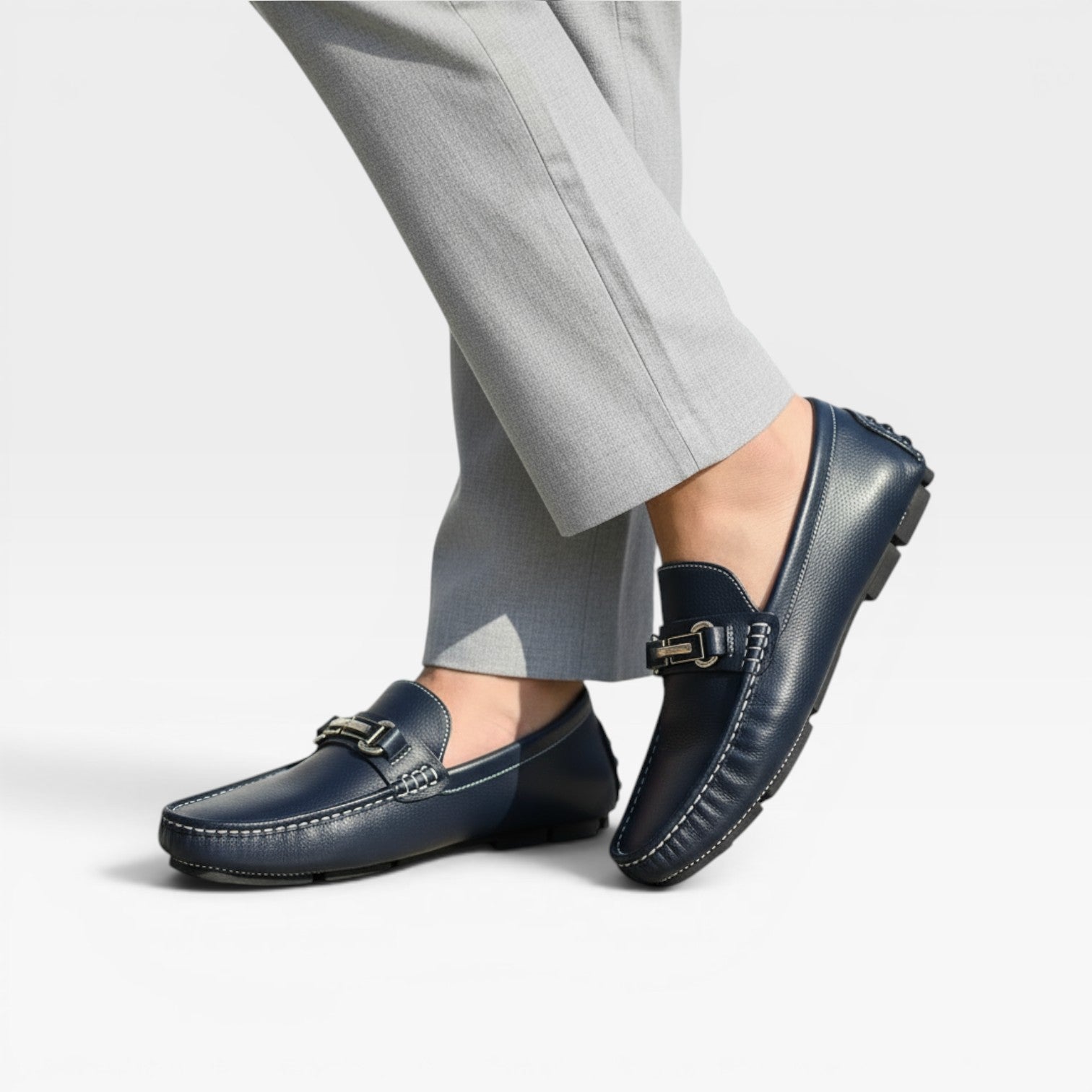 Mocassins conducteur en cuir pour hommes – Chaussures classiques à enfiler, style décontracté chic