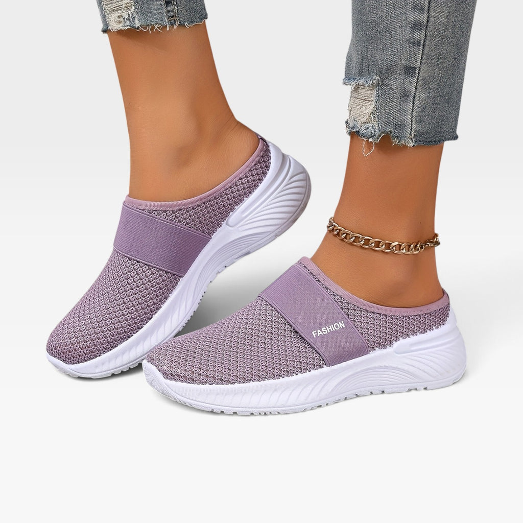 Women's Knit Slip On Trainers – Breathable Cushioned Comfort Sneakers