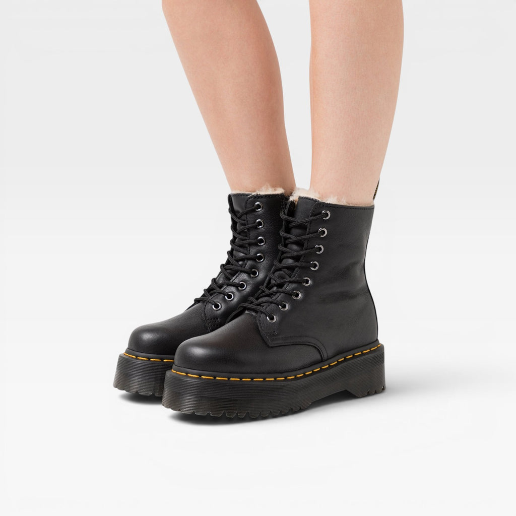 Women's Platform Combat Boots – Chunky Sole Lace Up Ankle Boots