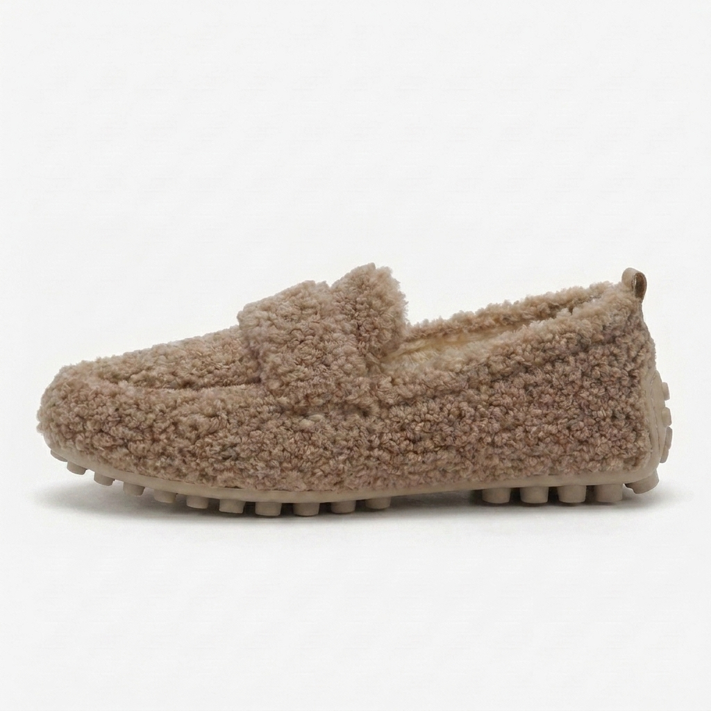Women's Shearling Loafers – Cozy Fleece Slip On Comfort Shoes