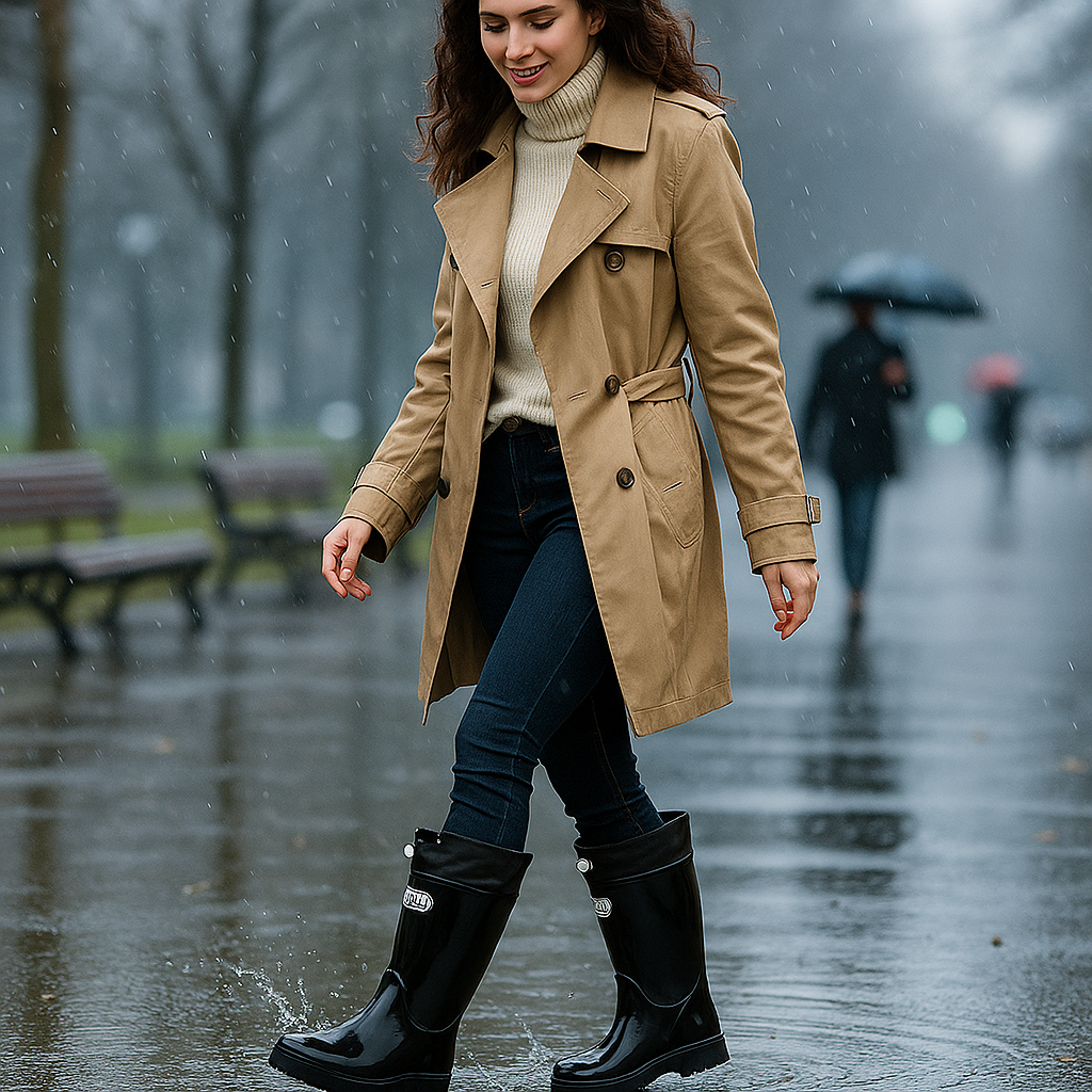 Women's Tall Rain Boots – Waterproof Adjustable Rubber Boots