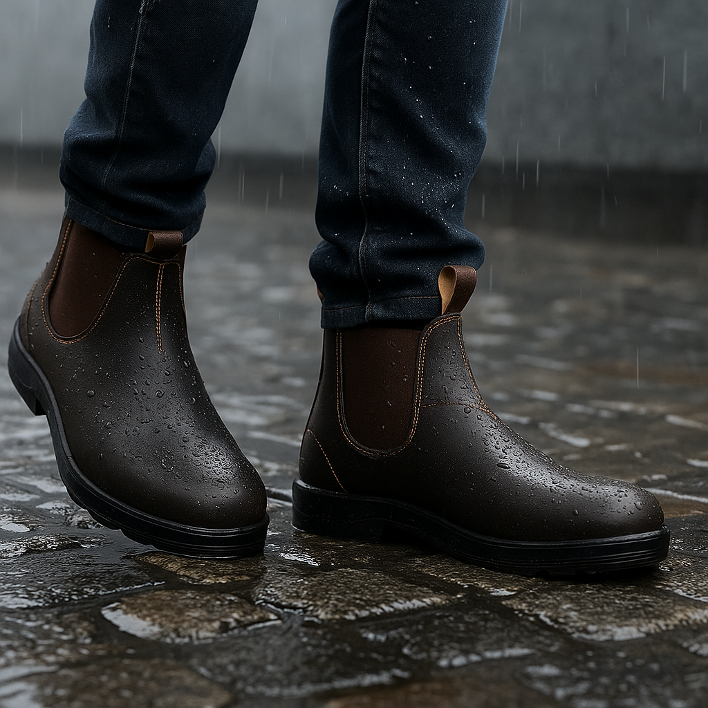 Men's Waterproof Leather Chelsea Boots – Slip On All Season Boots