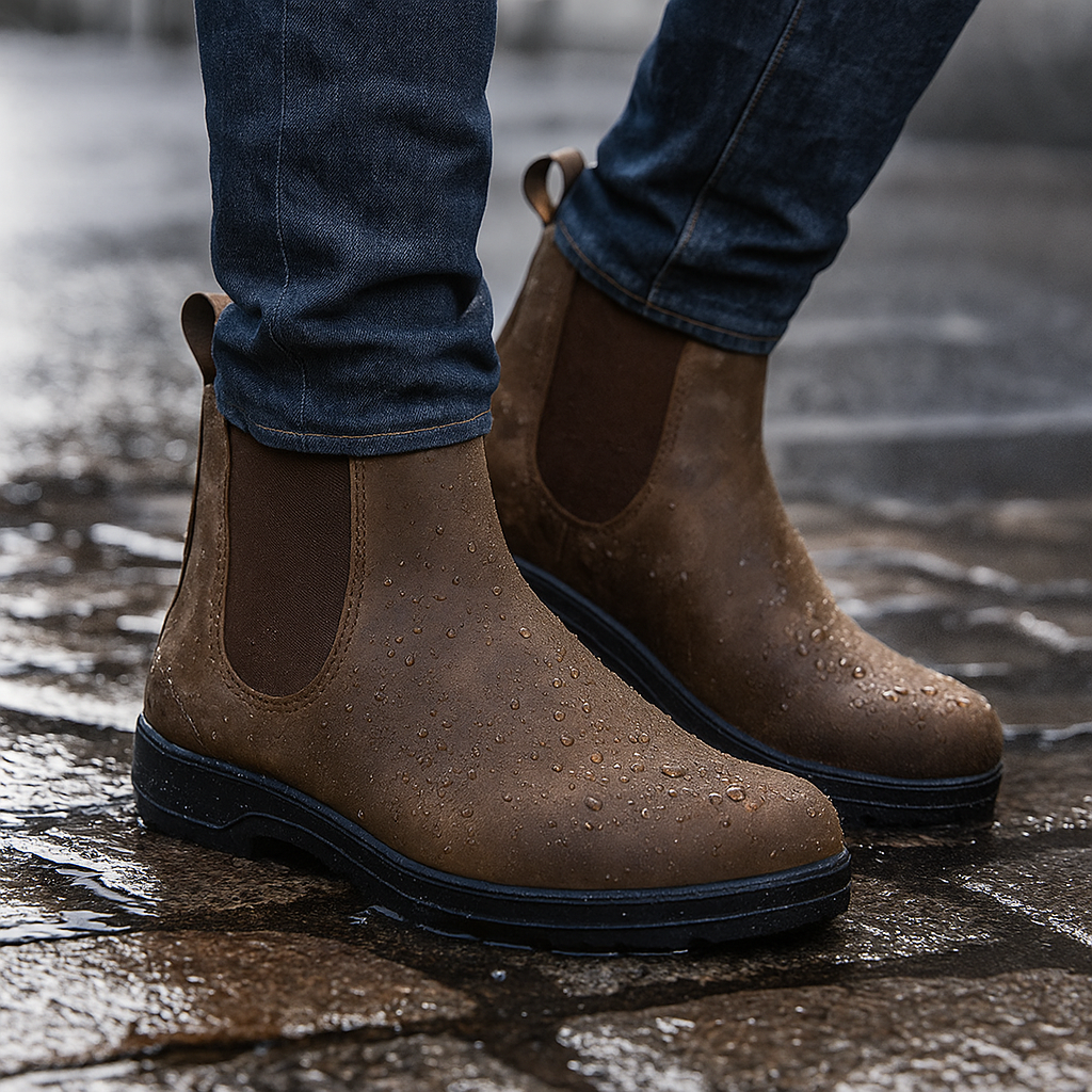 Men's Waterproof Leather Chelsea Boots – Slip On All Season Boots