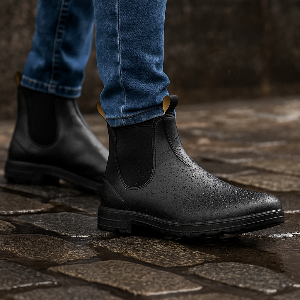 Men's Waterproof Leather Chelsea Boots – Slip On All Season Boots