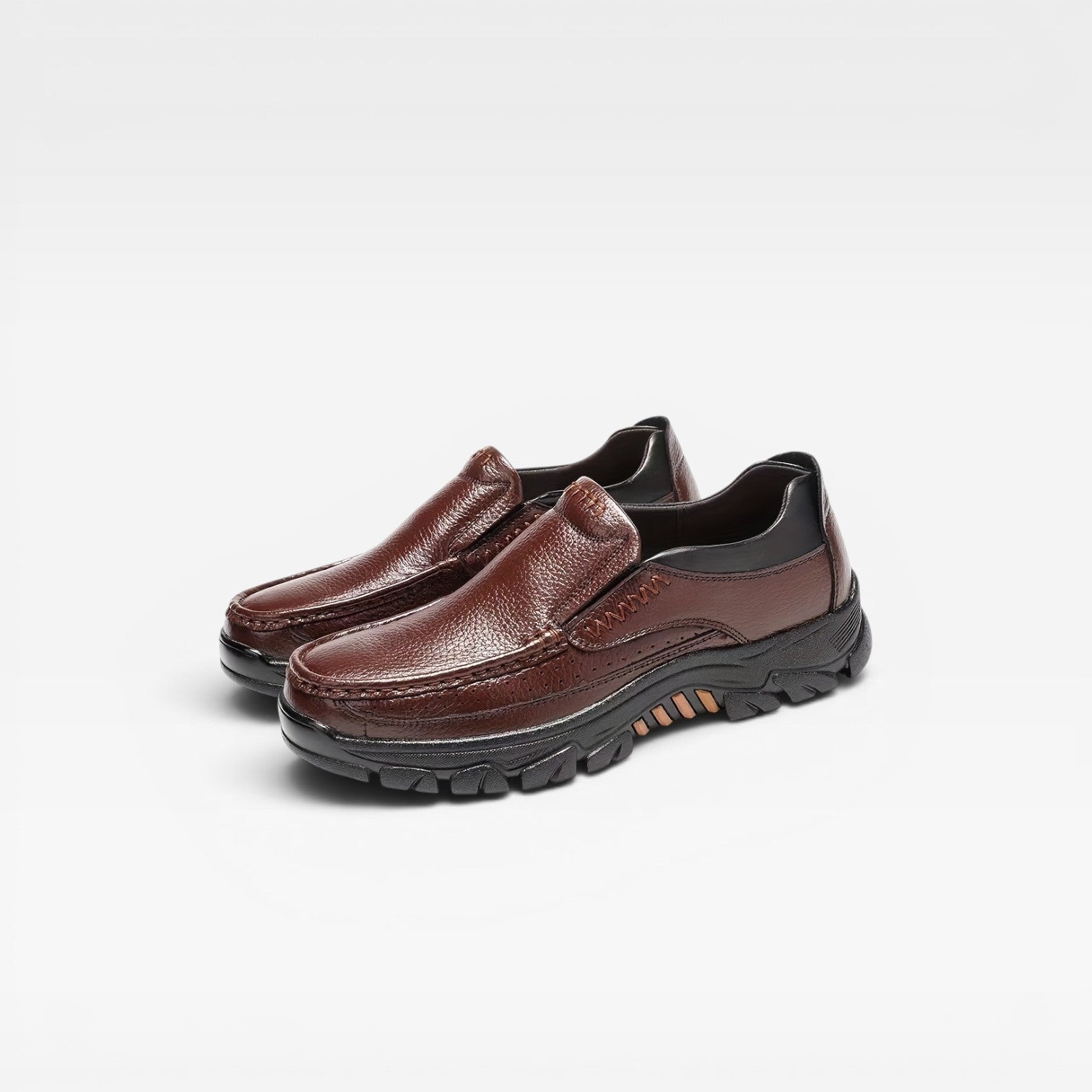 Men's Leather Slip On Shoes – Comfortable Cushioned Casual Walking Shoes