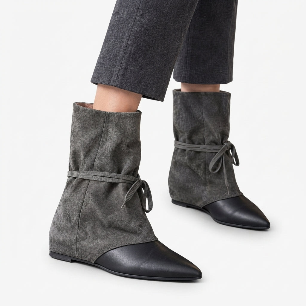 Women's Refined Pointed Toe Suede Slouch Boots