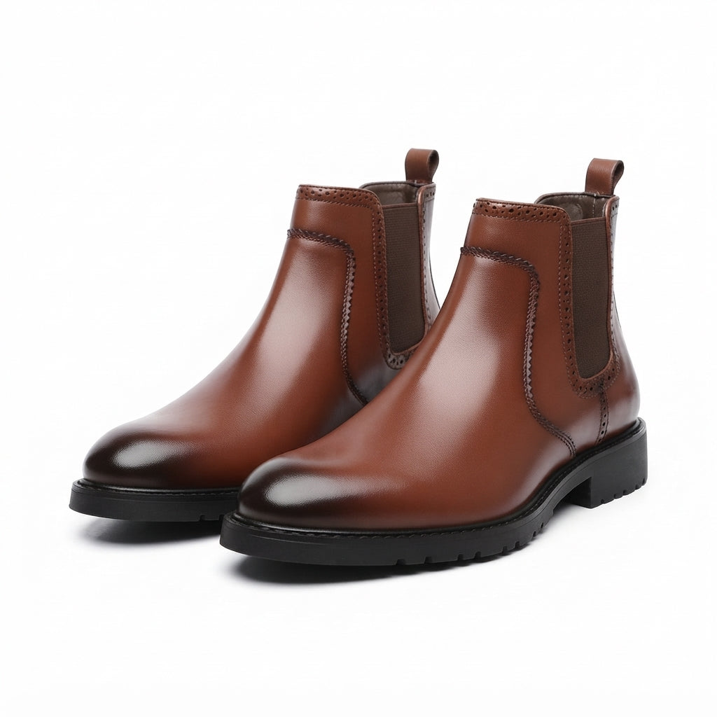 Men's Polished Leather Chelsea Boots