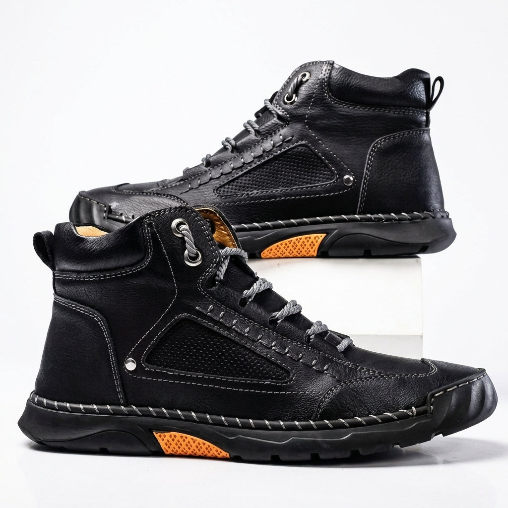 Men's Rugged Leather Combat Boots