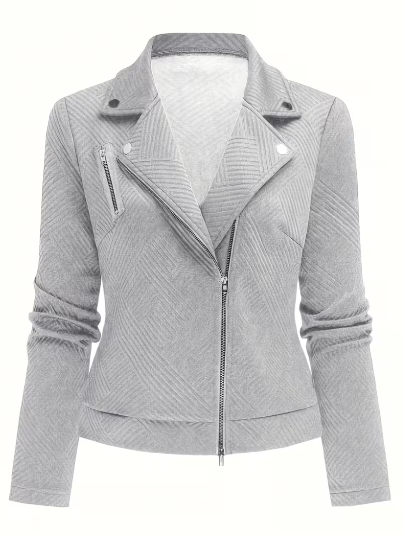 Women's Chic Zip-Up Biker Jacket