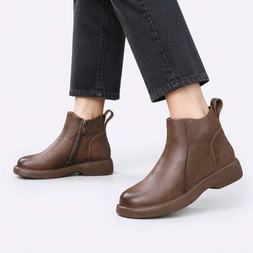Women's Effortless Heeled Leather Ankle Boots