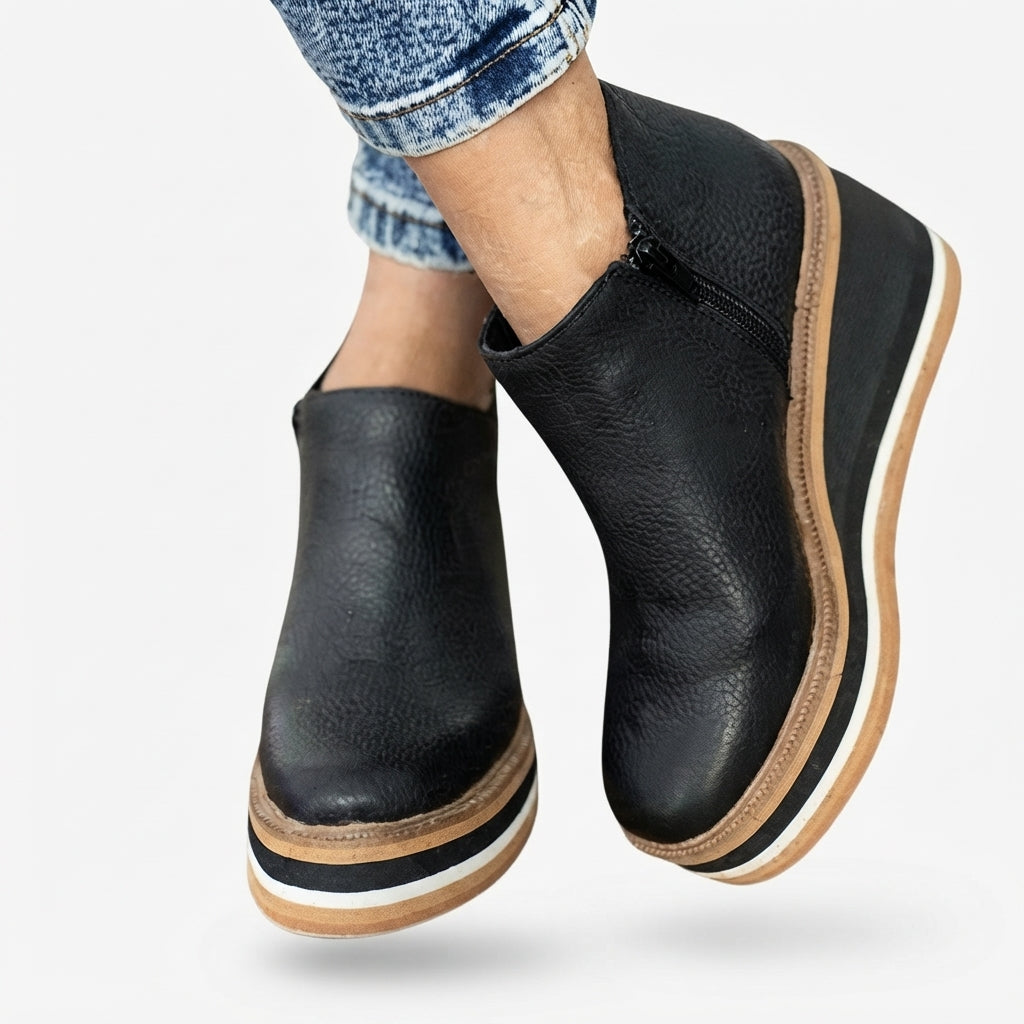 Women's Polished Platform Ankle Boots