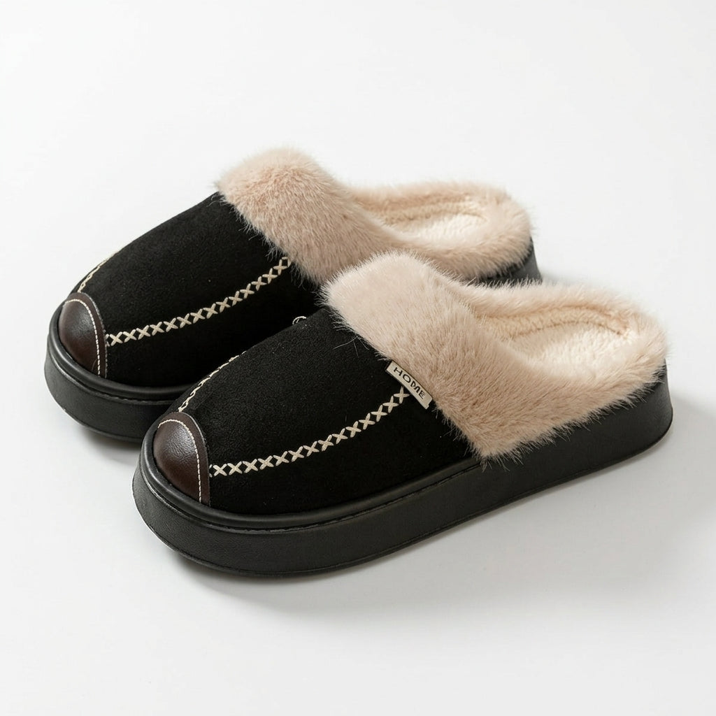 Women's Cosy Fleece-Lined Platform Slippers