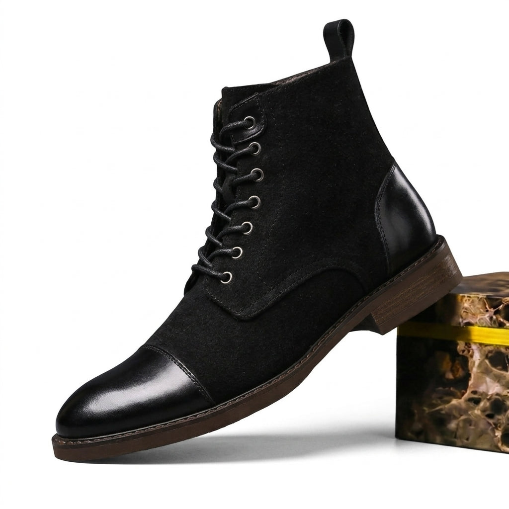 Men's Polished Leather Ankle Boots