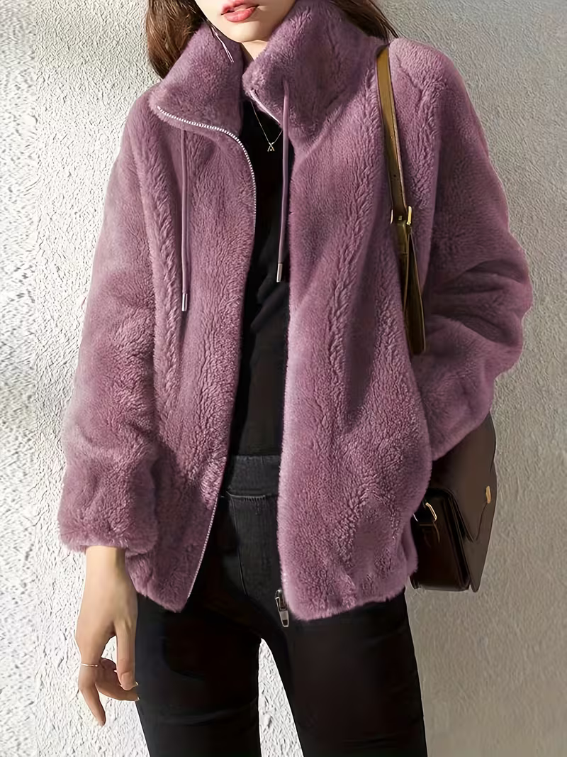 Women's Cosy Stand Collar Faux Shearling Coat