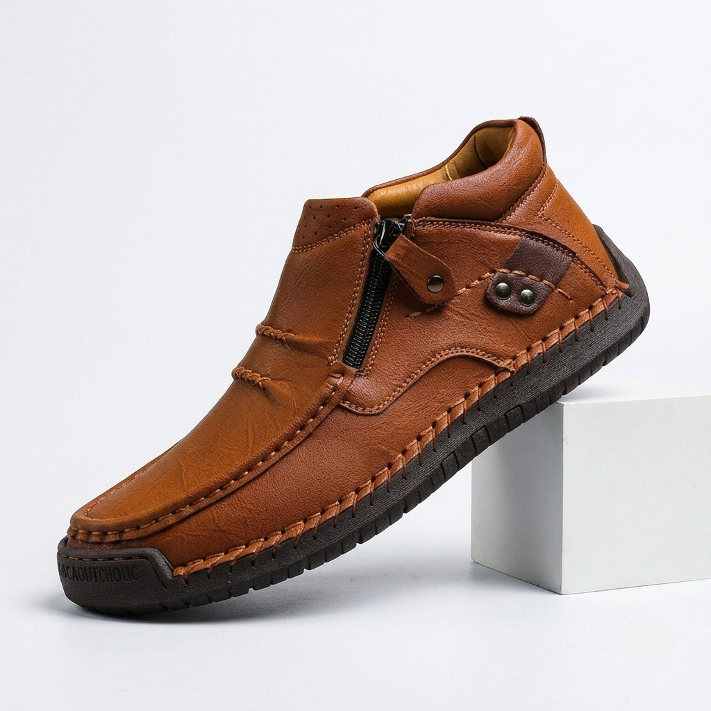 Men's Easygoing Leather Ankle Boots
