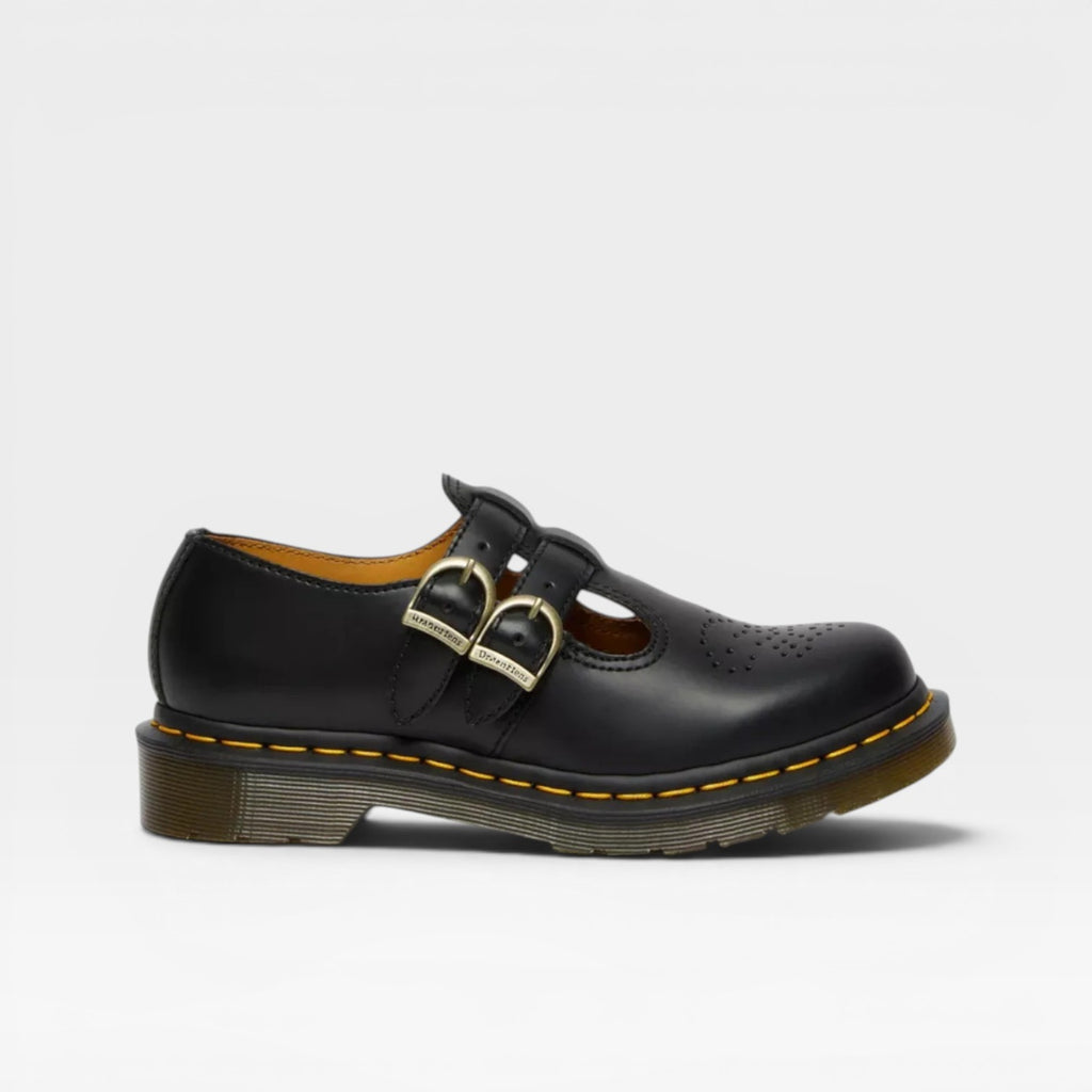 Women's Cowhide Leather Mary Jane Flats – Double Buckle Strap Round Toe Shoes
