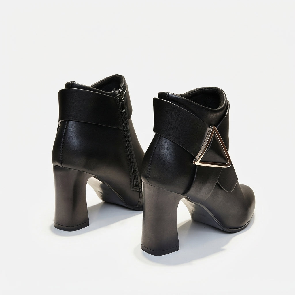 Women's Elegant Pointed Toe Heeled Ankle Boots