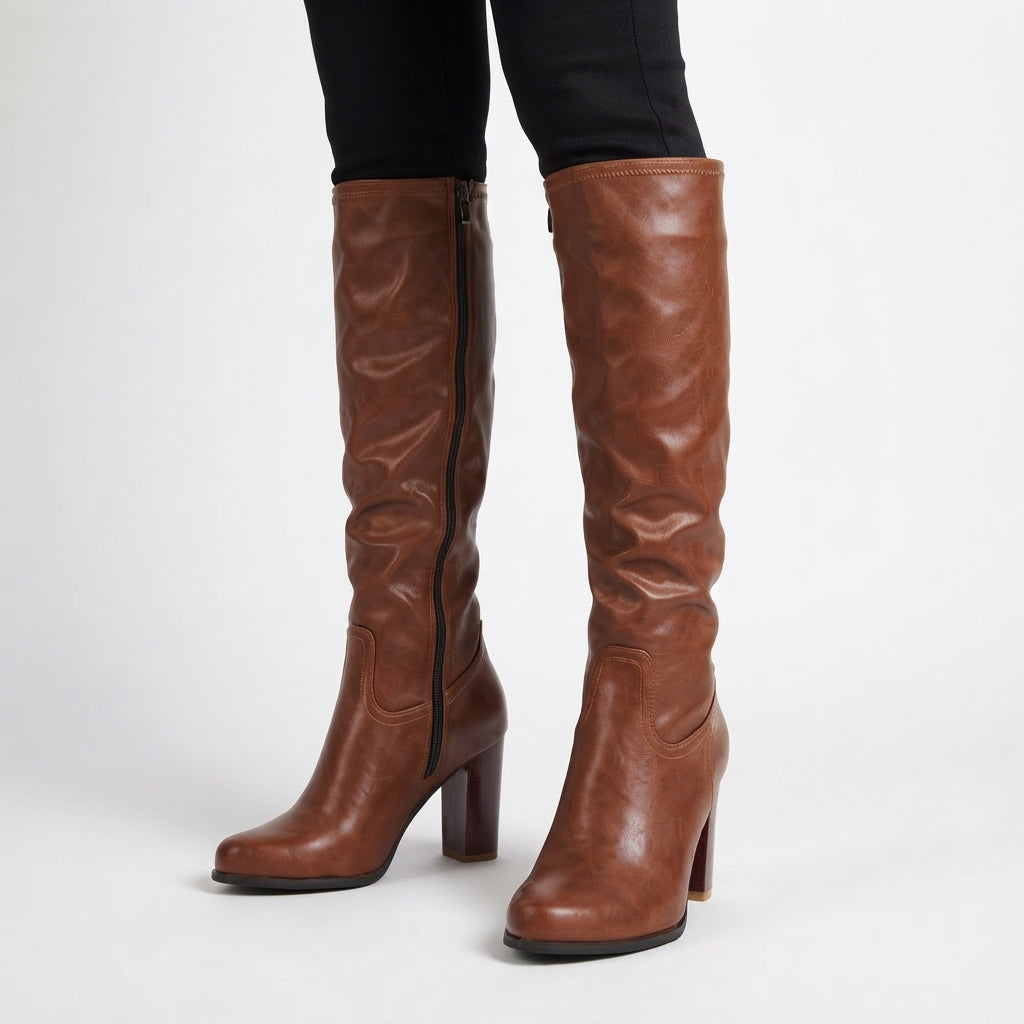Women's Heeled Platform Knee High Boots