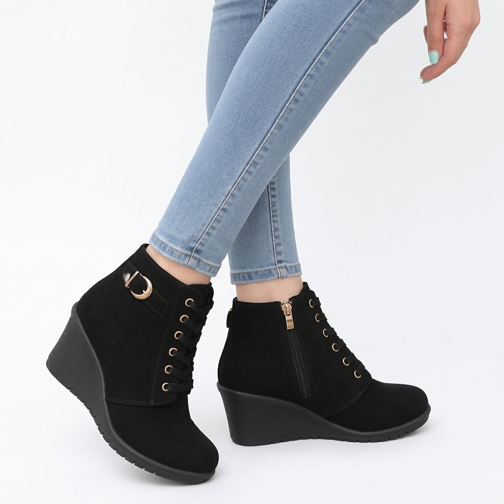 Women's Polished Heeled Ankle Boots