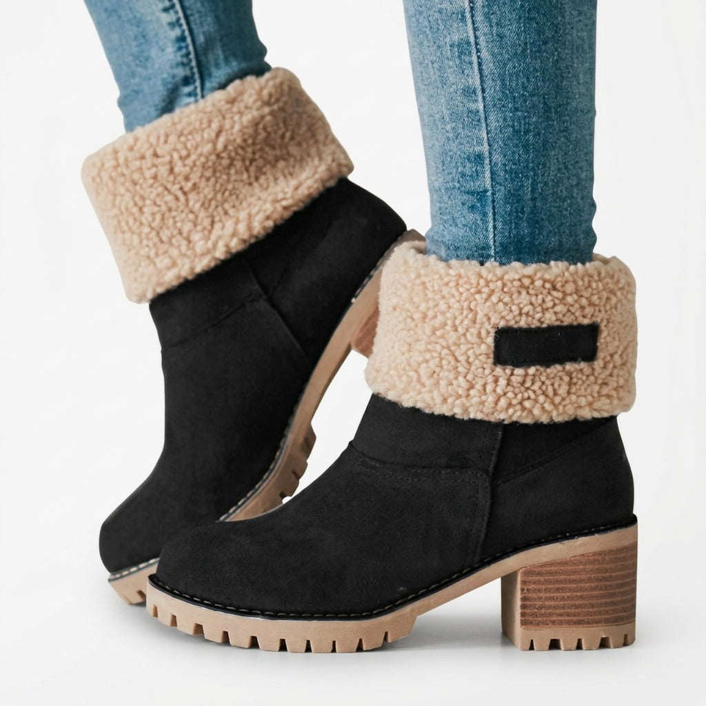 Women's Cosy Heeled Winter Ankle Boots