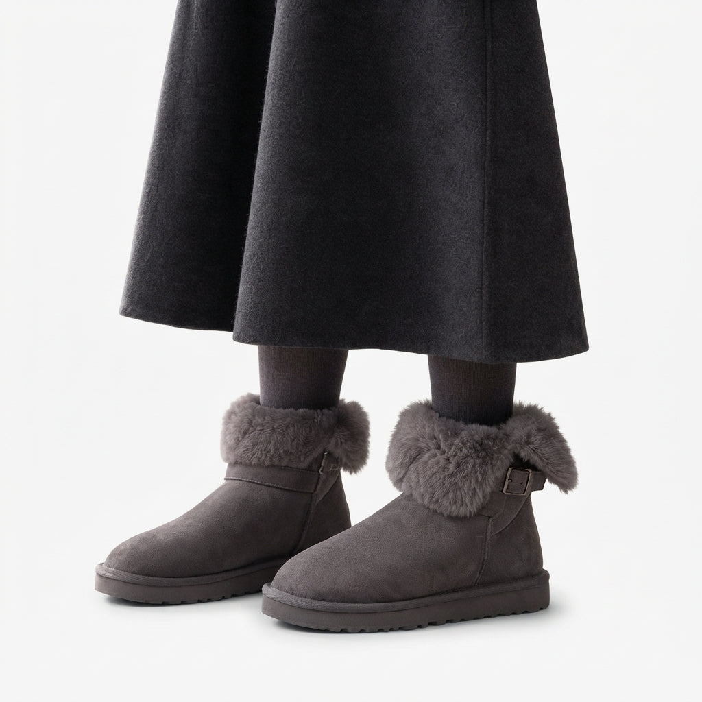 Women's Cosy Buckle Ankle Snow Boots