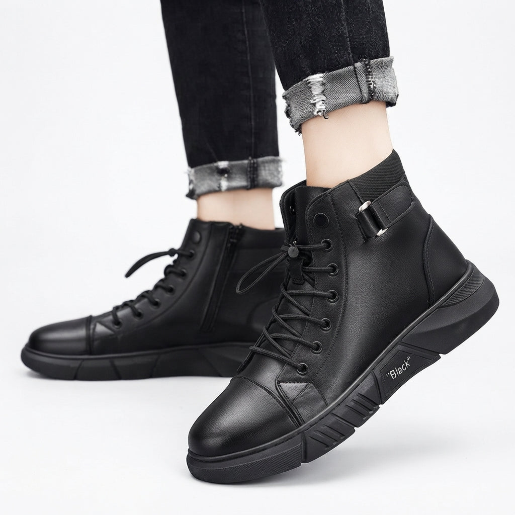 Men's Rugged Leather Combat Boots