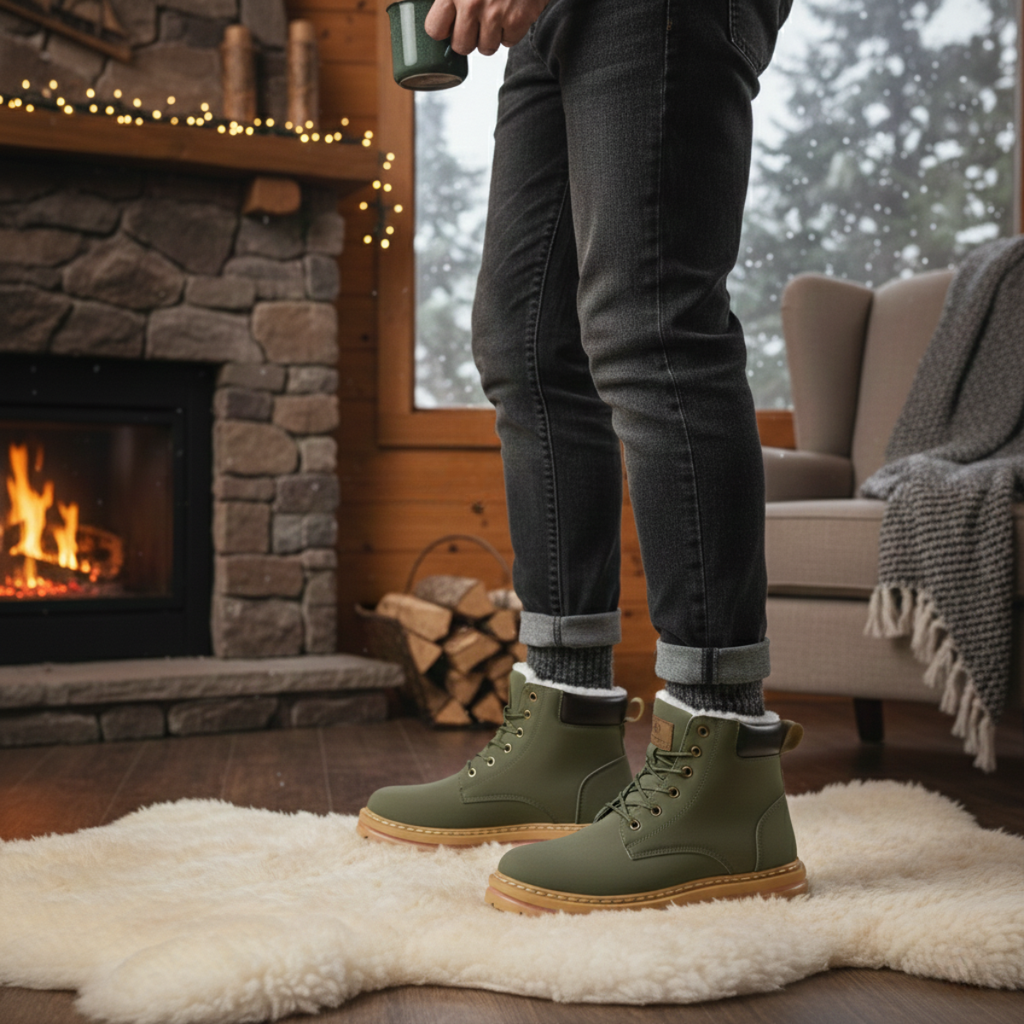 Men's Italian Style Leather Alpine Boots – Rugged Lug Sole Mountain Boots