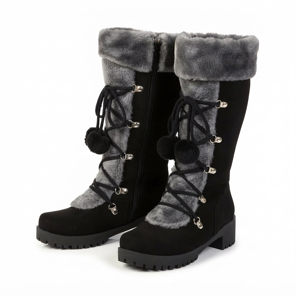 Women's Cosy Lace-Up Knee High Boots